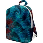 Fractal Art Spiral Ornaments Pattern Zip Up Backpack