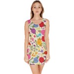 Colorful Flowers Pattern Bodycon Dress