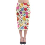 Colorful Flowers Pattern Midi Pencil Skirt