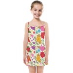 Colorful Flowers Pattern Kids  Summer Sun Dress