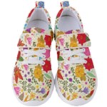 Colorful Flowers Pattern Women s Velcro Strap Shoes