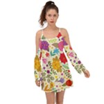 Colorful Flowers Pattern Boho Dress