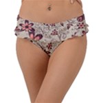 Violet Floral Pattern Flowers Vintage Flora Patterns Frill Bikini Bottoms