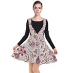 Violet Floral Pattern Flowers Vintage Flora Patterns Plunge Pinafore Dress