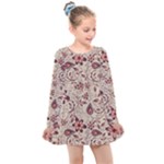 Violet Floral Pattern Flowers Vintage Flora Patterns Kids  Long Sleeve Dress