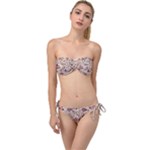 Violet Floral Pattern Flowers Vintage Flora Patterns Twist Bandeau Bikini Set