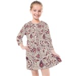 Violet Floral Pattern Flowers Vintage Flora Patterns Kids  Quarter Sleeve Shirt Dress