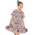 Violet Floral Pattern Flowers Vintage Flora Patterns Kids  Short Sleeve Shirt Dress