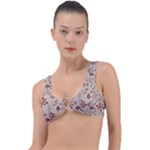 Violet Floral Pattern Flowers Vintage Flora Patterns Ring Detail Bikini Top