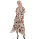 Violet Floral Pattern Flowers Vintage Flora Patterns Cross Front Sharkbite Hem Maxi Dress