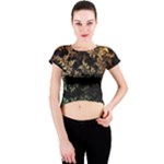 Fractal Patterns Gradient Colorful Crew Neck Crop Top