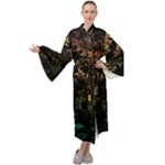 Fractal Patterns Gradient Colorful Maxi Velvet Kimono