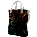 Fractal Patterns Gradient Colorful Canvas Messenger Bag