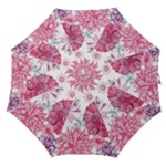Violet Floral Pattern Straight Umbrellas