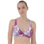 Violet Floral Pattern Sweetheart Sports Bra