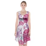 Violet Floral Pattern Racerback Midi Dress