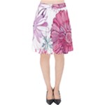 Violet Floral Pattern Velvet High Waist Skirt