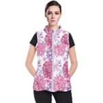 Violet Floral Pattern Women s Puffer Vest