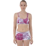 Violet Floral Pattern Perfect Fit Gym Set