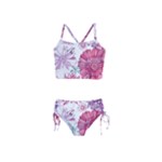 Violet Floral Pattern Girls  Tankini Swimsuit