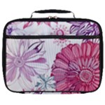 Violet Floral Pattern Full Print Lunch Bag