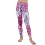 Violet Floral Pattern Kids  Lightweight Velour Leggings