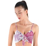 Violet Floral Pattern Woven Tie Front Bralet