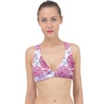 Violet Floral Pattern Classic Banded Bikini Top