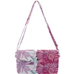Violet Floral Pattern Removable Strap Clutch Bag
