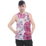 Violet Floral Pattern Men s Sleeveless Hoodie