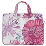 Violet Floral Pattern MacBook Pro 13  Double Pocket Laptop Bag
