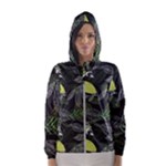 Leaves Floral Pattern Nature Women s Hooded Windbreaker