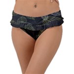 Leaves Floral Pattern Nature Frill Bikini Bottoms