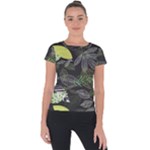 Leaves Floral Pattern Nature Short Sleeve Sports Top 