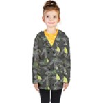 Leaves Floral Pattern Nature Kids  Double Breasted Button Coat
