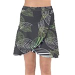 Leaves Floral Pattern Nature Wrap Front Skirt