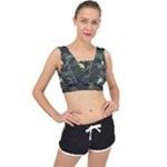 Leaves Floral Pattern Nature V-Back Sports Bra