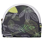 Leaves Floral Pattern Nature Horseshoe Style Canvas Pouch
