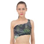Leaves Floral Pattern Nature Spliced Up Bikini Top 