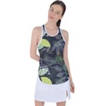 Leaves Floral Pattern Nature Racer Back Mesh Tank Top