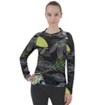 Leaves Floral Pattern Nature Women s Pique Long Sleeve T-Shirt