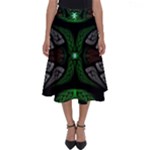 Fractal Green Black 3d Art Floral Pattern Perfect Length Midi Skirt