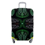 Fractal Green Black 3d Art Floral Pattern Luggage Cover (Small)