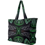 Fractal Green Black 3d Art Floral Pattern Simple Shoulder Bag