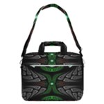 Fractal Green Black 3d Art Floral Pattern MacBook Pro 13  Shoulder Laptop Bag 