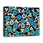 Blue Flower Floral Flora Naure Pattern Deluxe Canvas 20  x 16  (Stretched)