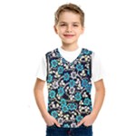 Blue Flower Floral Flora Naure Pattern Kids  Basketball Tank Top