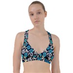 Blue Flower Floral Flora Naure Pattern Sweetheart Sports Bra