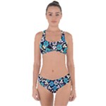 Blue Flower Floral Flora Naure Pattern Criss Cross Bikini Set