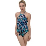 Blue Flower Floral Flora Naure Pattern Go with the Flow One Piece Swimsuit